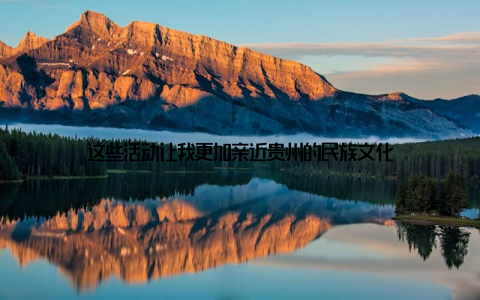 这些活动让我更加亲近贵州的民族文化