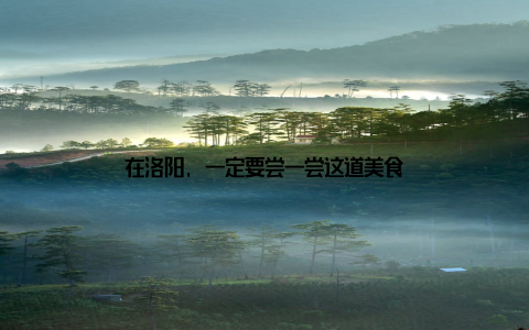 在洛阳, 一定要尝一尝这道美食