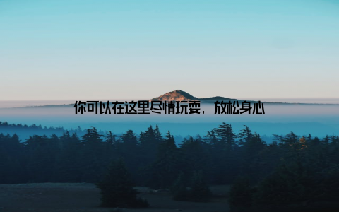 你可以在这里尽情玩耍, 放松身心