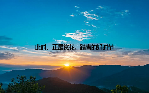 此时, 正是赏花、踏青的好时节